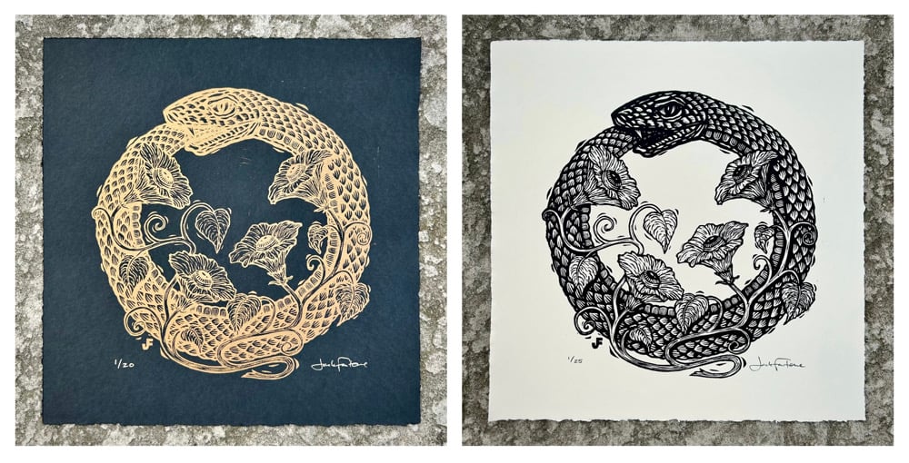 Image of Ouroboros and Morning Glories print