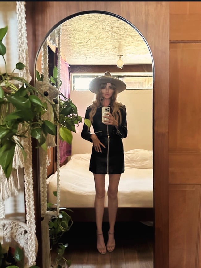 vintage North Beach Learher MOD skirt and jacket set suit