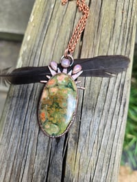 Image 2 of Electroformed Rainforest jasper necklace 06