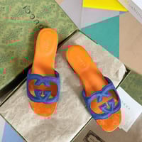 Image 15 of GG Color Block Suede Slides