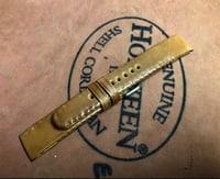 Image 2 of Natural Unglazed SECRET STITCHING Horween Shell Cordovan Watch Strap