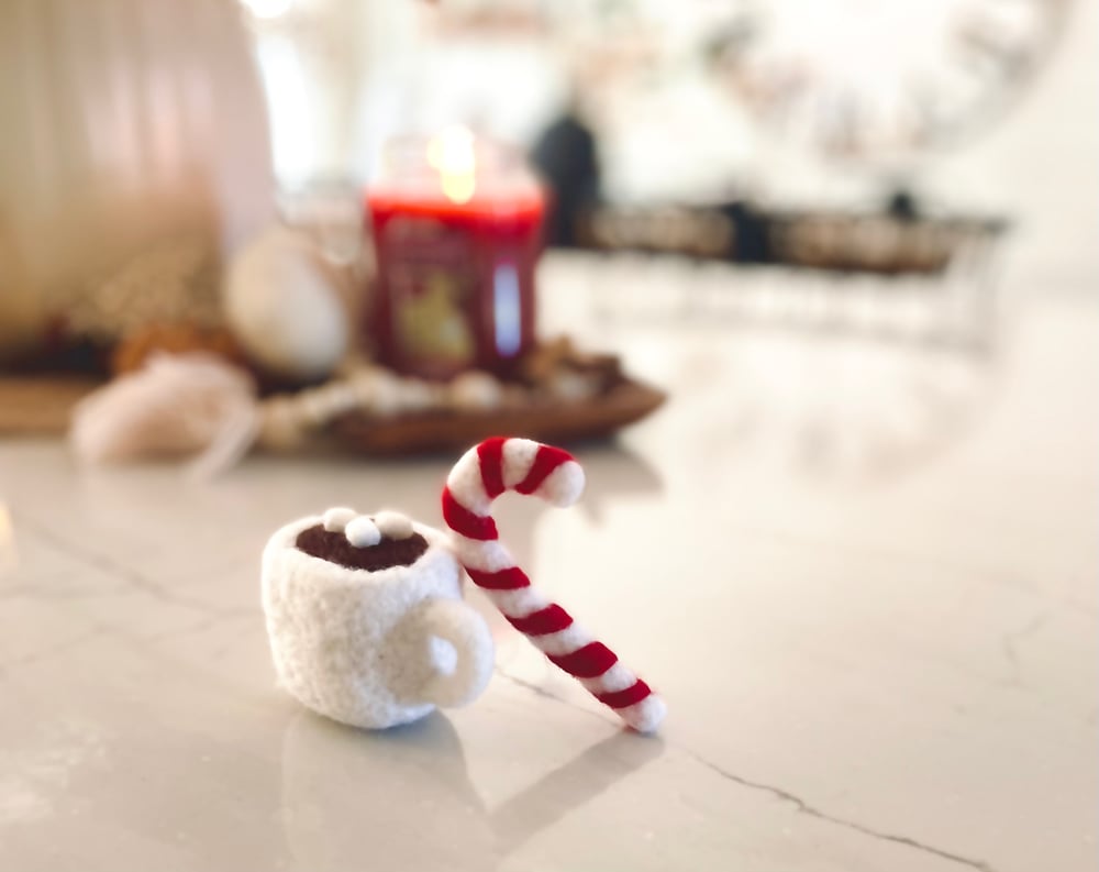Image of Felted cocoa + candy cane