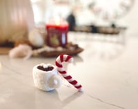 Image 1 of Felted cocoa + candy cane