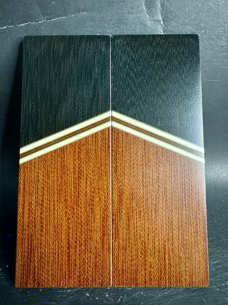 Image of Crosscut Black Micarta & Crosscut Tan Micarta Segmented Knife Scales