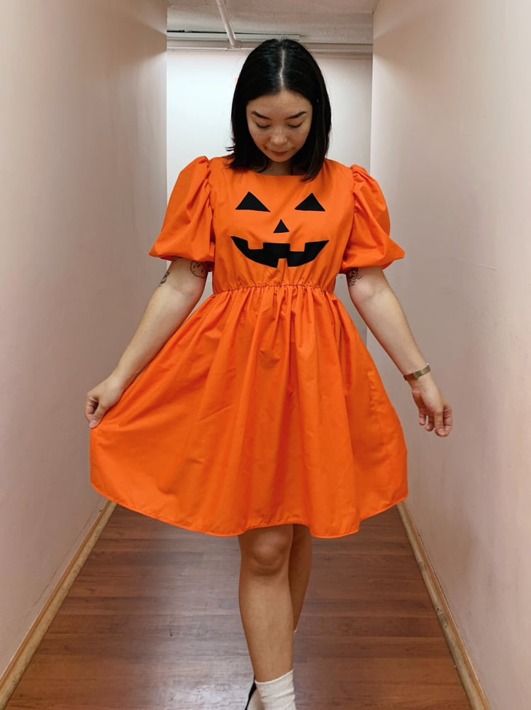 Image of MADE TO ORDER Puff Sleeve Dress — Spooky White Ghostie