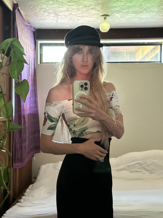 70s OMO Norma Kamali velvet flared matador trousers