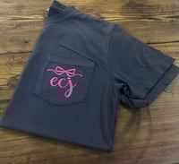 Embroidered Monogrammed Bow Pocket T-Shirt
