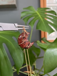 Image 3 of Red Obsidian Gold Moon Necklace 