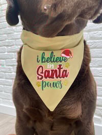 Image 4 of I Believe in Santa Paws / Xmas Gingerbread Reversible Bandana 