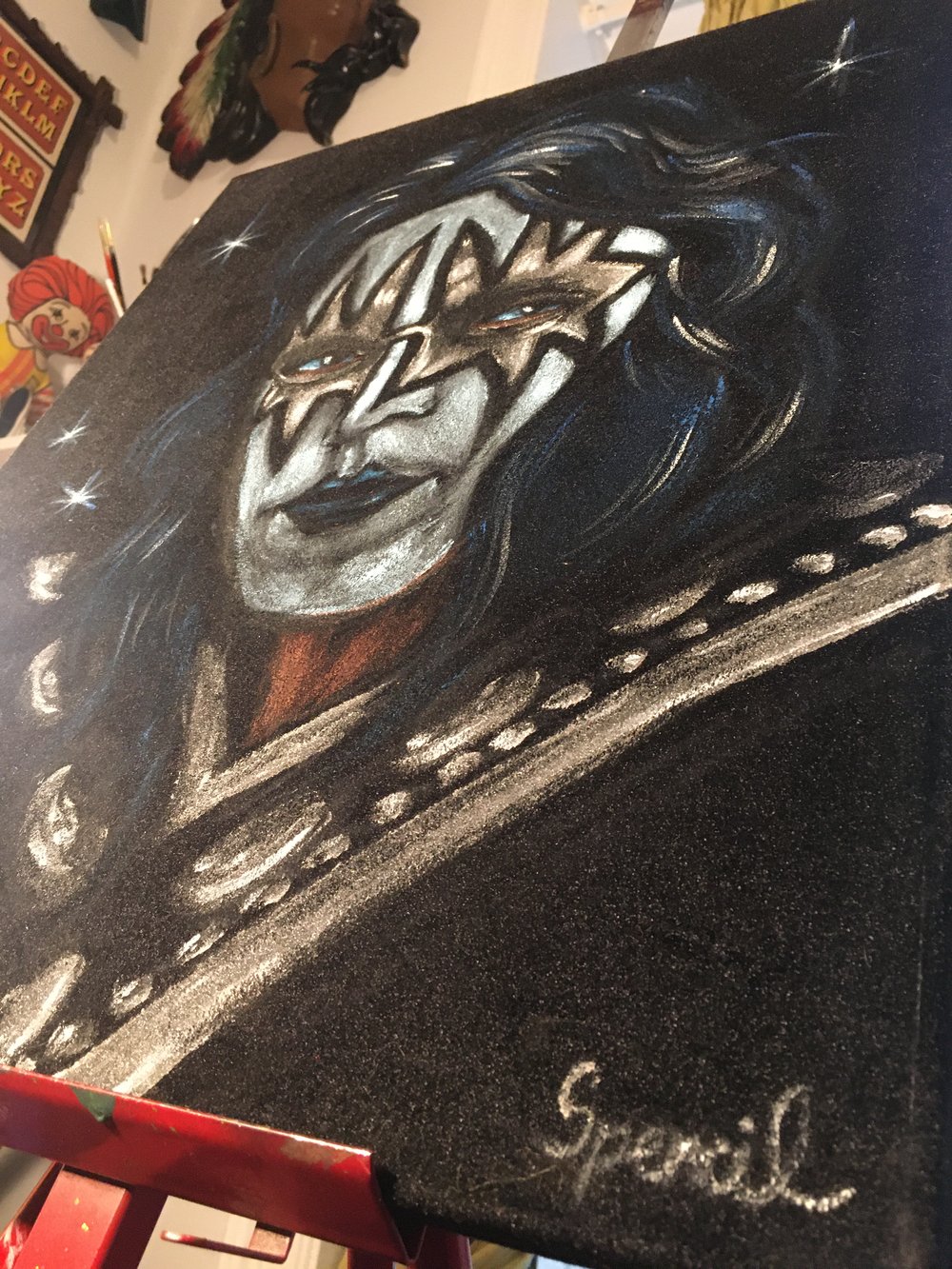 Ace Frehley Black Velvet Painting