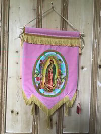 Image 1 of Handmade Wall Banner With The Virgin Of Guadalupe