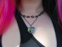 Image 1 of silver black chain link choker (pre-order)