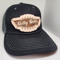 Image 1 of Synder snapback leather patch hat Black & Gray