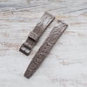 20mm Vintage Style Crocodile Strap In Gravel