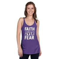 Image 10 of Faith Over Fear Women's Triblend Racerback (10 Colors)