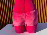 Image 4 of Pink Velour Super Booty Micro Shorts Ultra Low V Waist