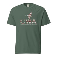 Image 2 of Christian Waterfowlers American Flag Duck Unisex Garment-Dyed Heavyweight T-Shirt 