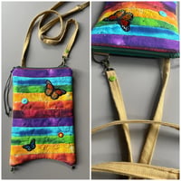 Image 1 of Summer Butterfly Canvas Zippertop Pocket
