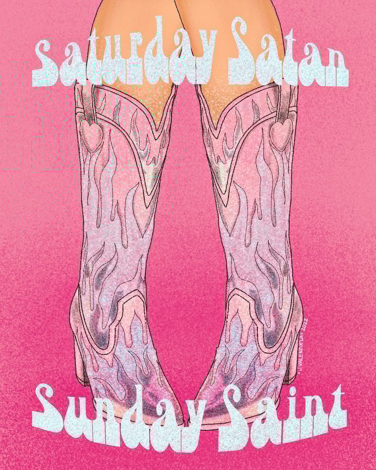 Saturday Satan, Sunday Saint Print