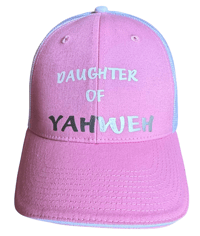 Image 1 of Heavenly Made Apparel Daughter Of Yahweh  Mesh Hat - Pink & White Adjustable