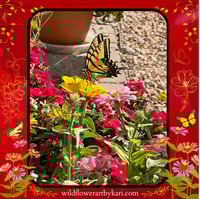 Image 7 of Swallowtail Butterfly on Zinnias - Large Tote Bag