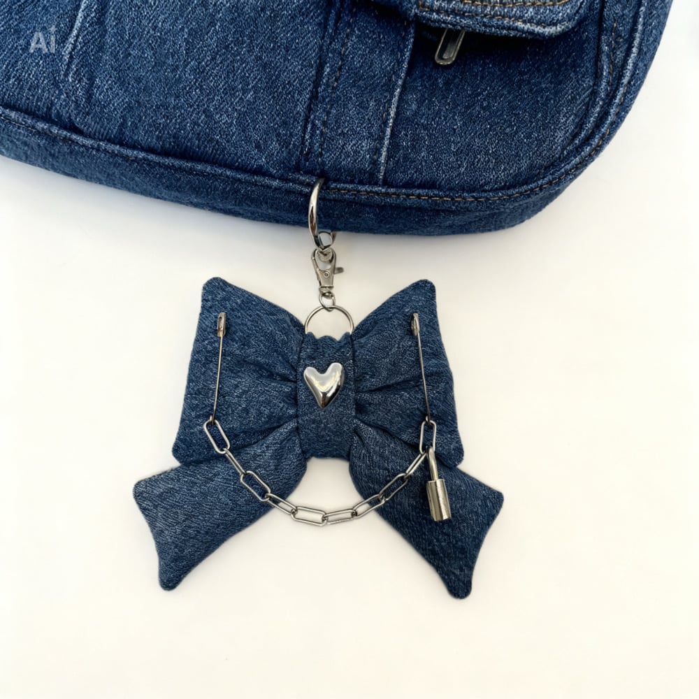 Image of Lock and heart puff purse charm