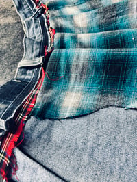 Image 2 of Pleated Wrap Denim Mini Skirt