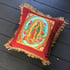 Virgin of Guadalupe panel cushion cover with gold fringing Image 3