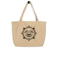 Image 1 of Old School Traditional Sun Face - Large Organic Tote Tag