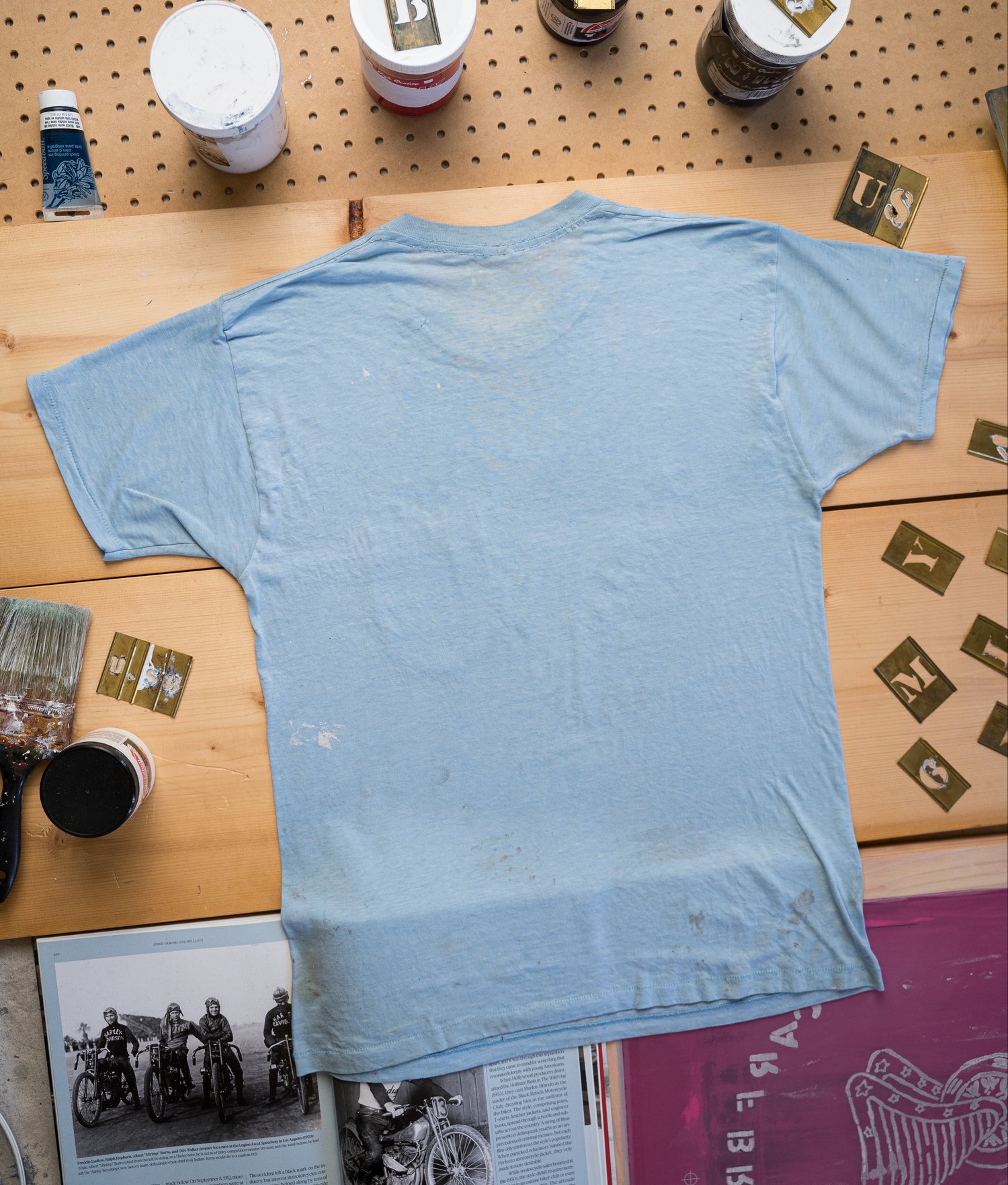 Image of Motor Club shirt (Small)- light blue  