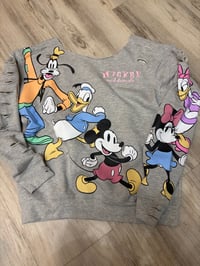 Medium off shoulder Mickey destroyed sweatshirt