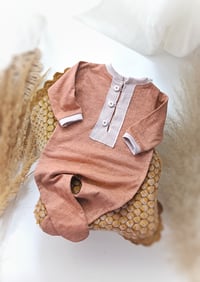 Image 1 of Newborn romper for photo shoots | Alex |closed legs | rusty melange