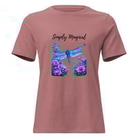 Image 3 of Women's Relaxed T-Shirt, Simply Magical Dragonfly  & Wildflower Tee
