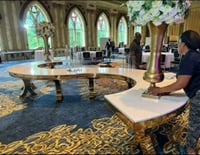 Image 1 of Sepantine table with stainless legs and MDF TOP 