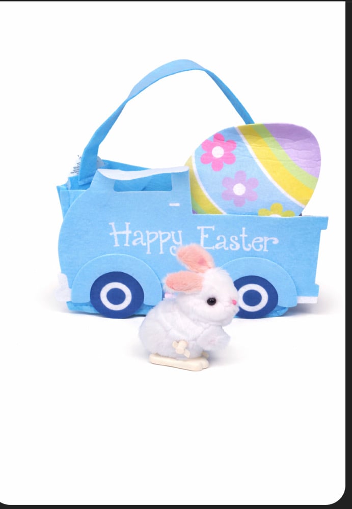 Image of Blue Easter Truck Tote (Includes Moving Bunny
