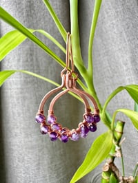 Image 1 of Amethyst (Copper) Small Hoop Earrings