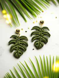 Monstera Leaf Earrings - Plant Jewelry & Botanical Gift