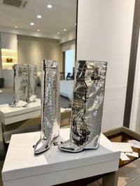Image 5 of METALLIC SILVER SHARK BOOTS 