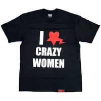 Image 1 of I LOVE CRAZY WOMEN TEE (BLACK)