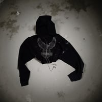 Image 1 of 1/4 zip thermal R eagle hoodie-black 