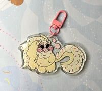 Image 1 of Sprinkly Skunk Epoxy Keychain 