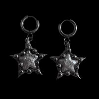 freshwater pearl star hoop earrings