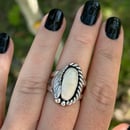 Image 2 of Small White Buffalo Turquoise Handmade Sterling Silver Ring