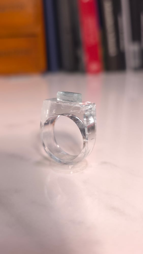 Image of Aquamarine Crystal Signet 