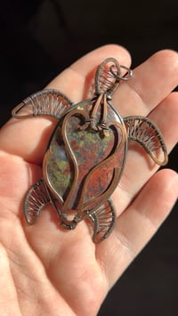 Image 1 of Java Moss Agate Turtle Pendant