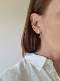 Image 2 of Silver double needle earrings