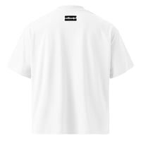 Image 3 of Culture* Blurred Lines White Unisex organic oversized high neck t-shirt 