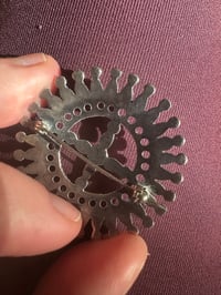 Image 4 of Vintage needlepoint round pin 