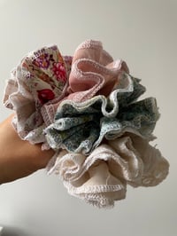 Image 3 of Double Ruffle Pink Scrunchie