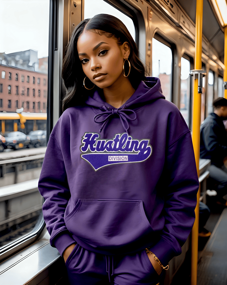 Image of Hustling Division Royal Purple Chenille Hoody